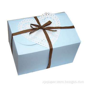 High Quality Customized Paper Cake Box with Ribbon